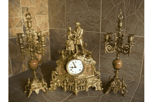 Камінний годинник з канделябрами (6313) - LvivMarket.net