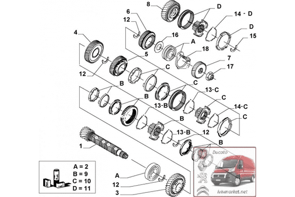 Шестерня 5-й передачи 49х33 (зубчатое колесо) Фиат Дукато / Fiat Ducato 244 (2002-2006) 9643757888,2333 51 - LvivMarket.net