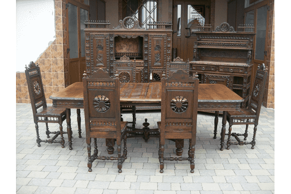 Стіл столовий, розкладний + 6 стільців BRETONSE (3995) - LvivMarket.net