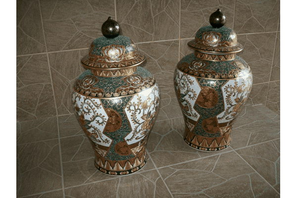 Пара інтерєрних ваз. Фарфор. Китай. (6017) - ЛьвівМаркет Пара інтерєрних ваз. Фарфор. Китай. (6017) - LvivMarket.net