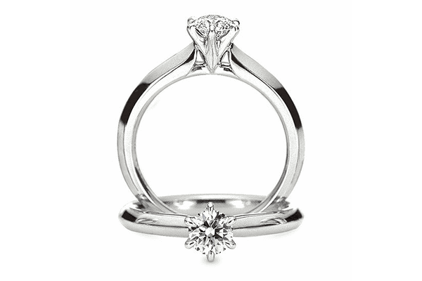 Заручальний перстень з білого золота з діамантом - LvivMarket.net