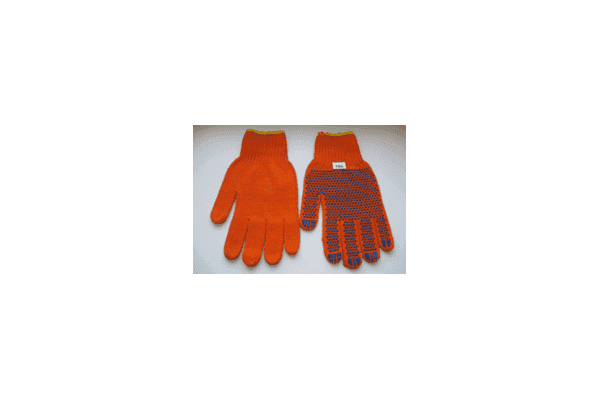 586 Перчатки с точкой ПВХ размер XL оранжевая - LvivMarket.net