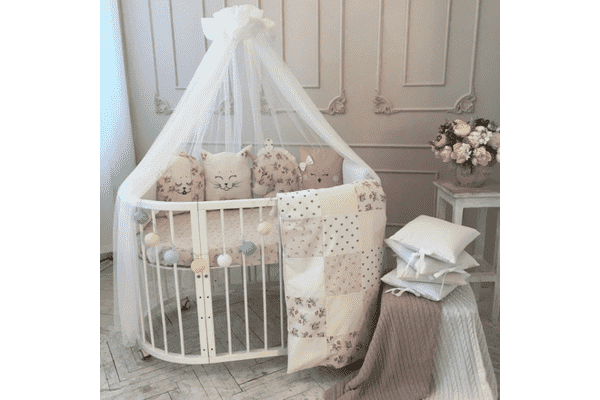 Комплект Маленька Соня Chudiki Classic пудра з балдахіном - ЛьвівМаркет Комплект Маленька Соня Chudiki Classic пудра з балдахіном - LvivMarket.net