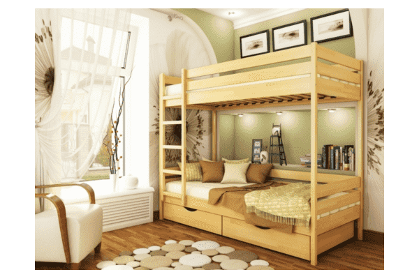 Двохярусне дерев'яне ліжко Дует  - LvivMarket.net