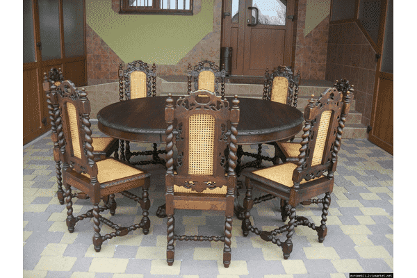 Стіл столовий, розкладний + 6 стільців (в стилі Яхт) (4577) - LvivMarket.net
