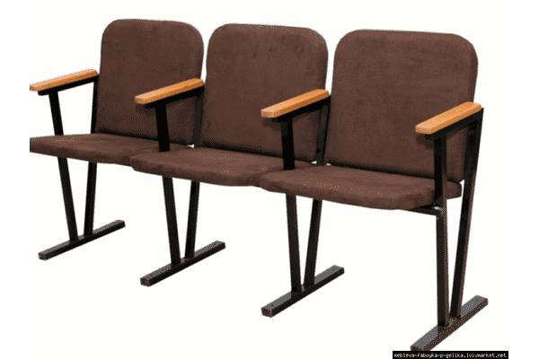 Крісло для актового залу м'ягке 3-х місне, (тканина) - LvivMarket.net