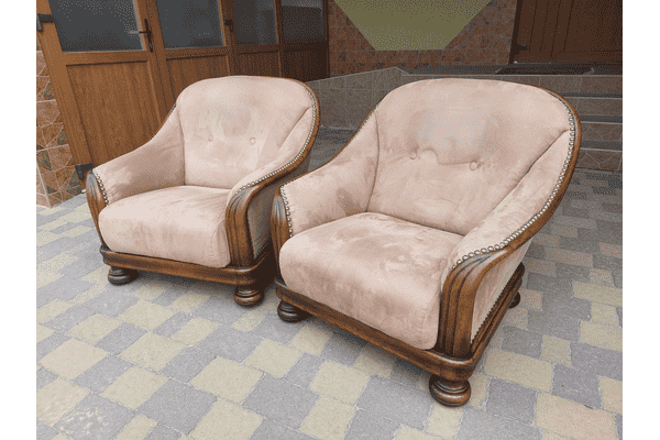 Пара крісел на дубовому каркасі (6767) - ЛьвівМаркет Пара крісел на дубовому каркасі (6767) - LvivMarket.net