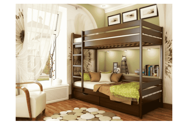 Двохярусне дерев'яне ліжко Дует  - LvivMarket.net