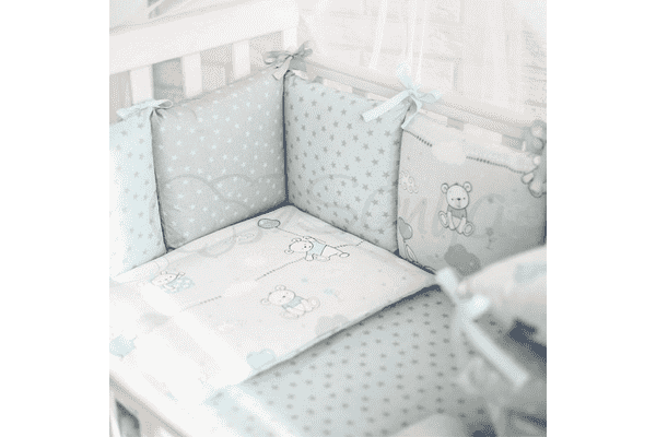 Комплект Маленька Соня Baby Design Premium Зайчики м'ята без балдахіну - ЛьвівМаркет Комплект Маленька Соня Baby Design Premium Зайчики м'ята без балдахіну - LvivMarket.net