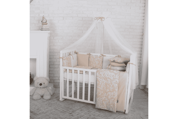 Комплект Маленька Соня Baby Design Premium Жаккард бежевий з балдахіном - ЛьвівМаркет Комплект Маленька Соня Baby Design Premium Жаккард бежевий з балдахіном - LvivMarket.net