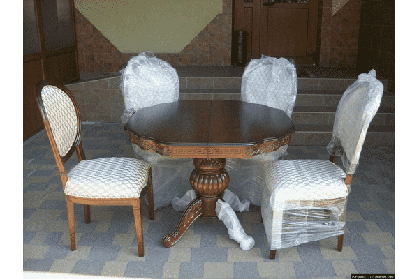 Стіл столовий, розкладний + 4 стільці (новий) (4397). ДНІПРО - LvivMarket.net