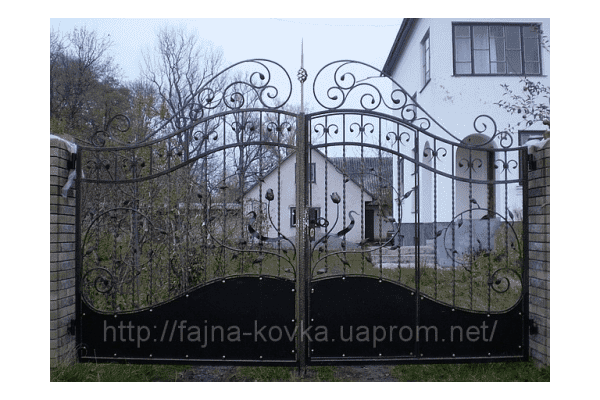 Ковані ворота з хвірткою посередині 790 - LvivMarket.net