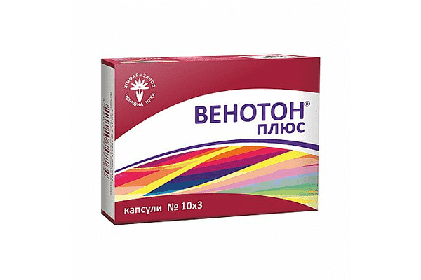 ВЕНОТОН плюс, капсули по 300 мг № 30 (10х3) у блістерах - ЛьвівМаркет ВЕНОТОН плюс, капсули по 300 мг № 30 (10х3) у блістерах - LvivMarket.net