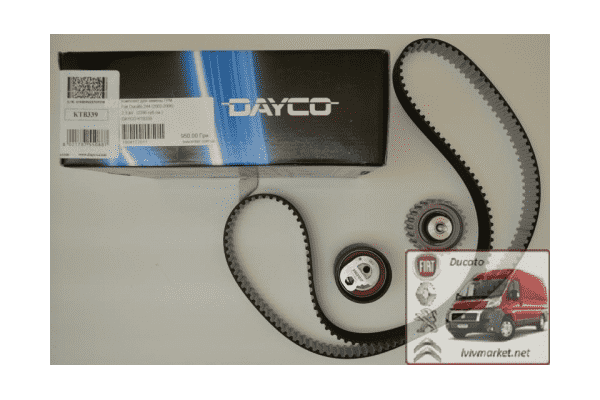 Комплект для замены ГРМ Фиат Дукато / Fiat Ducato 244 (2002-2006) 2.3 JTD 71736716,DAYCO KTB339, FT41933K - ЛьвівМаркет Комплект для замены ГРМ Фиат Дукато / Fiat Ducato 244 (2002-2006) 2.3 JTD 71736716,DAYCO KTB339, FT41933K - LvivMarket.net