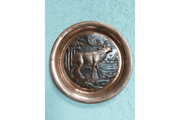 Декоративна мідна тарілка Олень (4302) - ЛьвівМаркет Декоративна мідна тарілка Олень (4302) - LvivMarket.net
