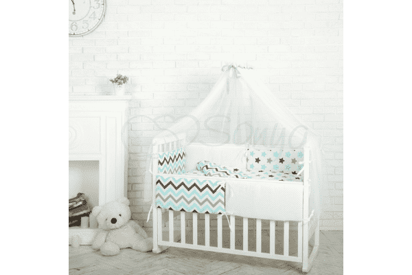 Комплект Маленька Соня Comfort Пряники, голубий з балдахіном - ЛьвівМаркет Комплект Маленька Соня Comfort Пряники, голубий з балдахіном - LvivMarket.net