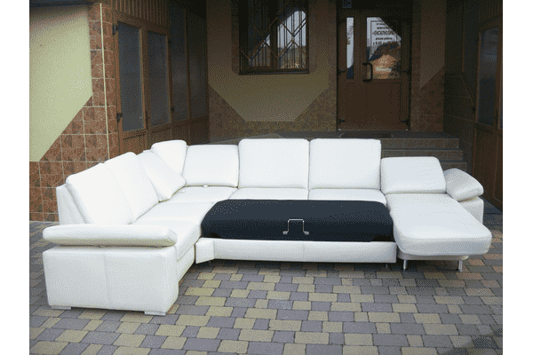 Новий шкіряний диван, розкладний POLINOVA (5577). ДНІПРО - LvivMarket.net