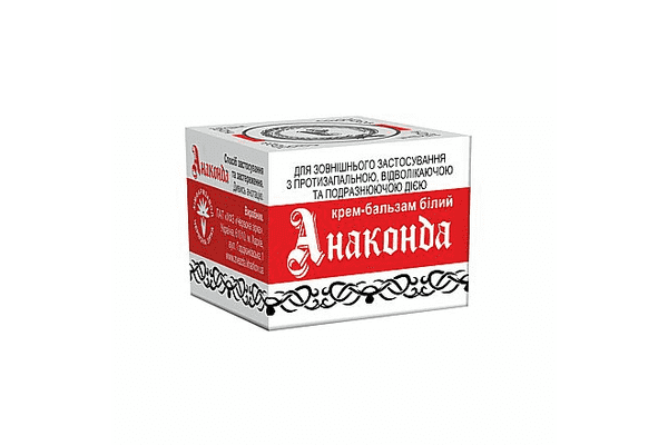 Анаконда, крем-бальзам білий по 15 г у банці - ЛьвівМаркет Анаконда, крем-бальзам білий по 15 г у банці - LvivMarket.net