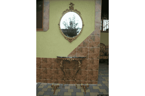 Консоль з дзеркалом + 2 бра  (латунь,онікс) (4457) - LvivMarket.net