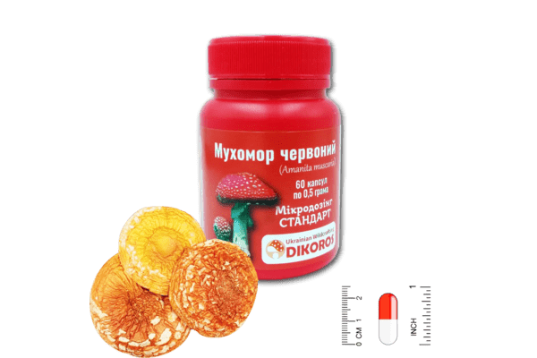 Мухомор мікродозинг 60  капсул 0.5г - ЛьвівМаркет Мухомор мікродозинг 60  капсул 0.5г - LvivMarket.net
