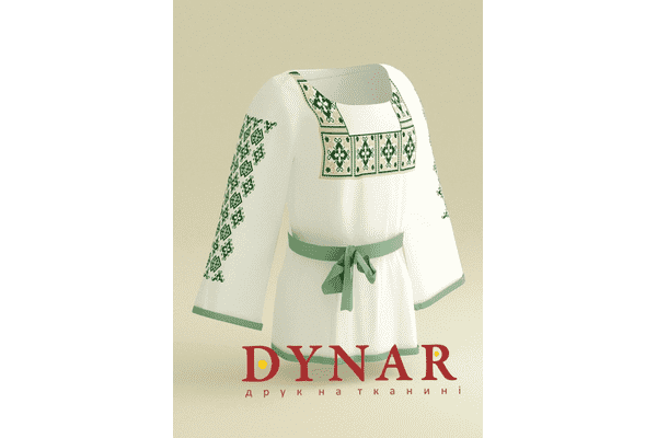 Заготовка жіночої сорочки "Зелений квадрат" - LvivMarket.net