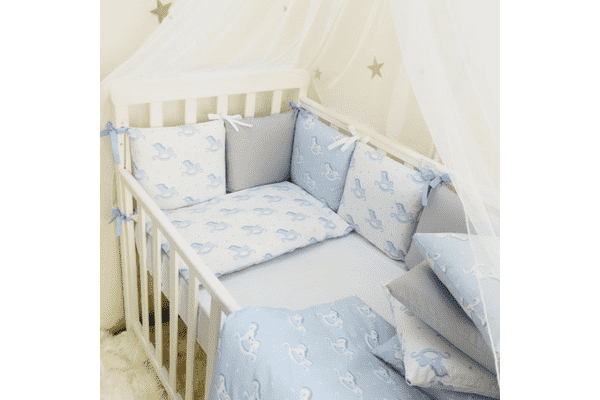 Комплект Маленька Соня Baby Design Premium Коники з балдахіном - ЛьвівМаркет Комплект Маленька Соня Baby Design Premium Коники з балдахіном - LvivMarket.net
